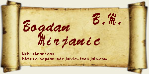 Bogdan Mirjanić vizit kartica